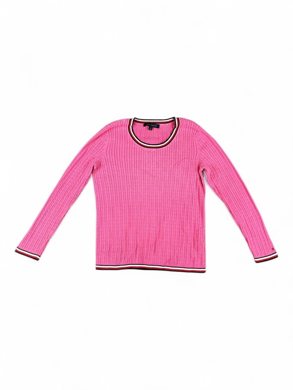 Tommy Hilfiger Cable Knit Crewneck Sweater Pink M